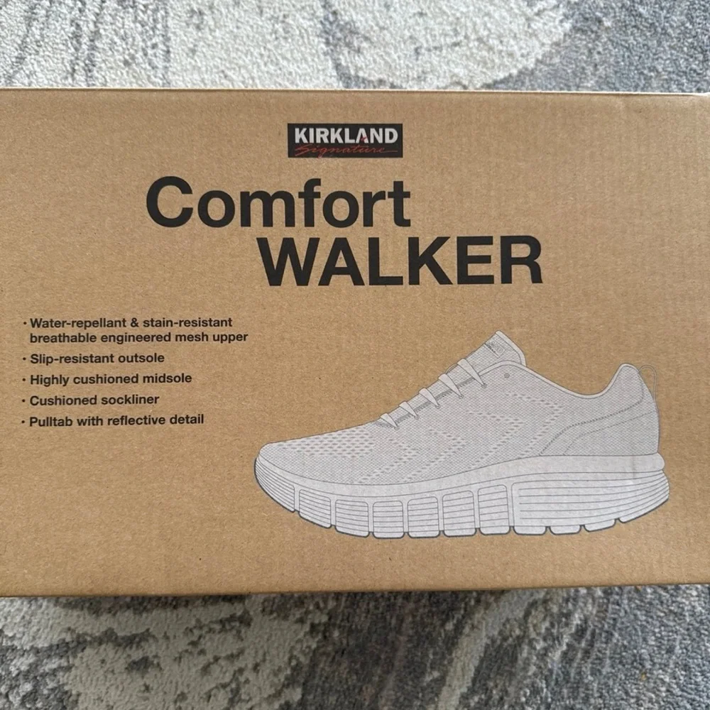 Kirkland Signature Men's Size 11 Comfort Walker Sneakers (White) - Picture 6 of 6